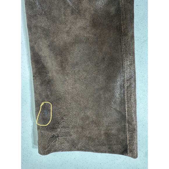 For Joseph Suede Pants Size 28 Brown Leather Straight Leg Lined READ - Picture 13 of 14